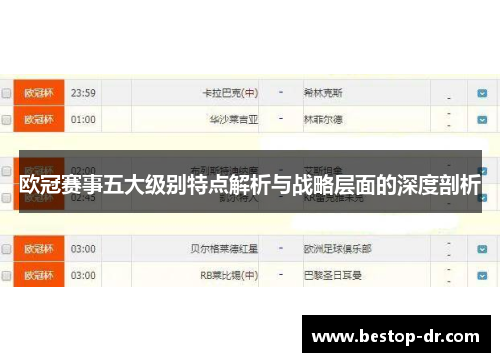 欧冠赛事五大级别特点解析与战略层面的深度剖析